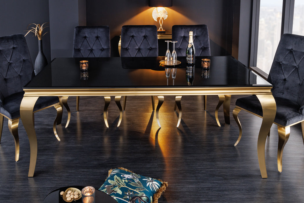 Esstisch Barock 200cm schwarz gold Opal