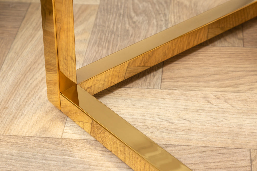 Beistelltisch Eleganz 45cm Marmor weiss gold