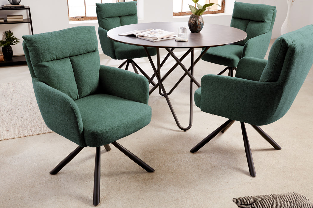Retro Stuhl Grand Henry grün drehbar 360