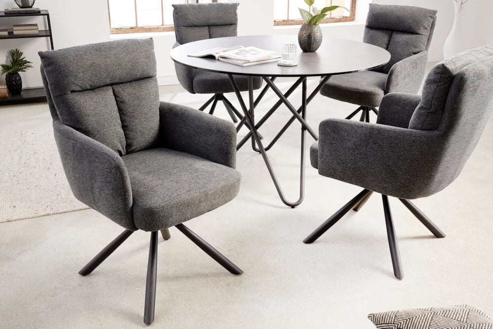 Retro Stuhl Grand Henry dunkelgrau drehbar 360