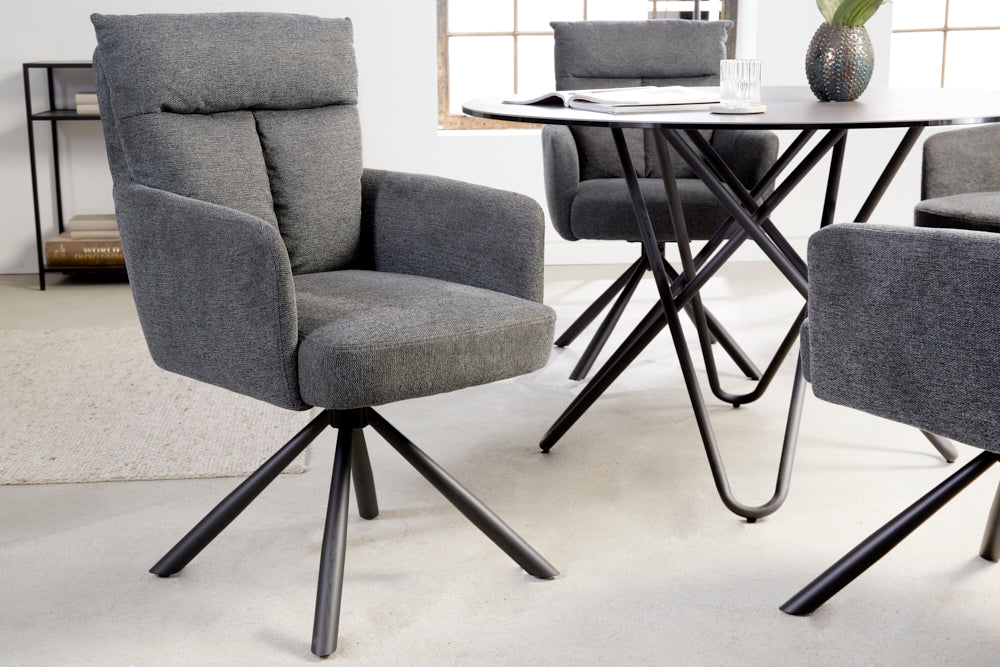 Retro Stuhl Grand Henry dunkelgrau drehbar 360