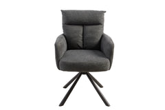 Retro Stuhl Grand Henry dunkelgrau drehbar 360 Grad Bonellfederkern