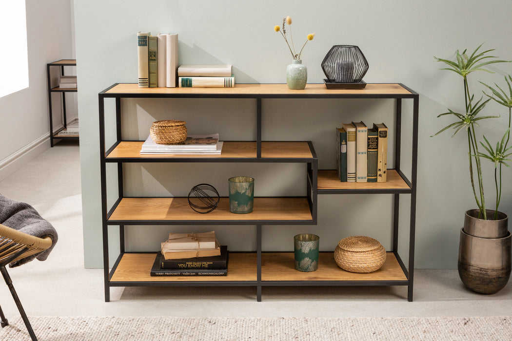 Regal Sleek Line 115x80cm Wildeiche schwarz