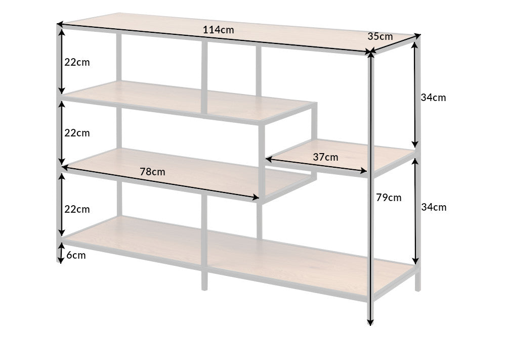 Regal Sleek Line 115x80cm Wildeiche schwarz