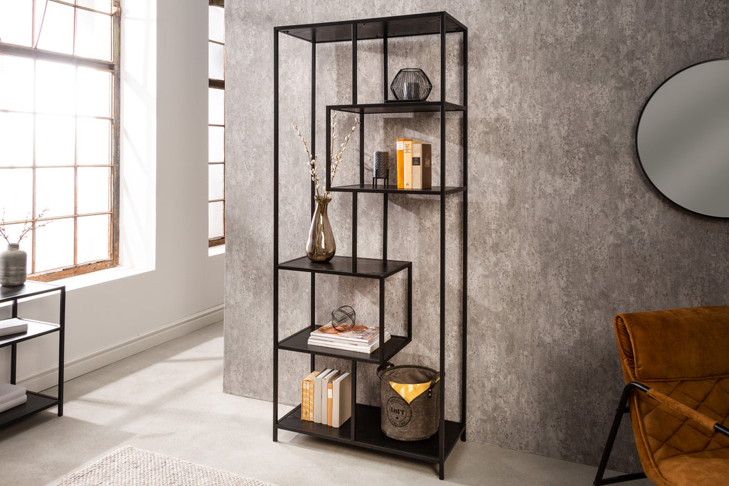 Regal Sleek Line 185x77cm Esche schwarz
