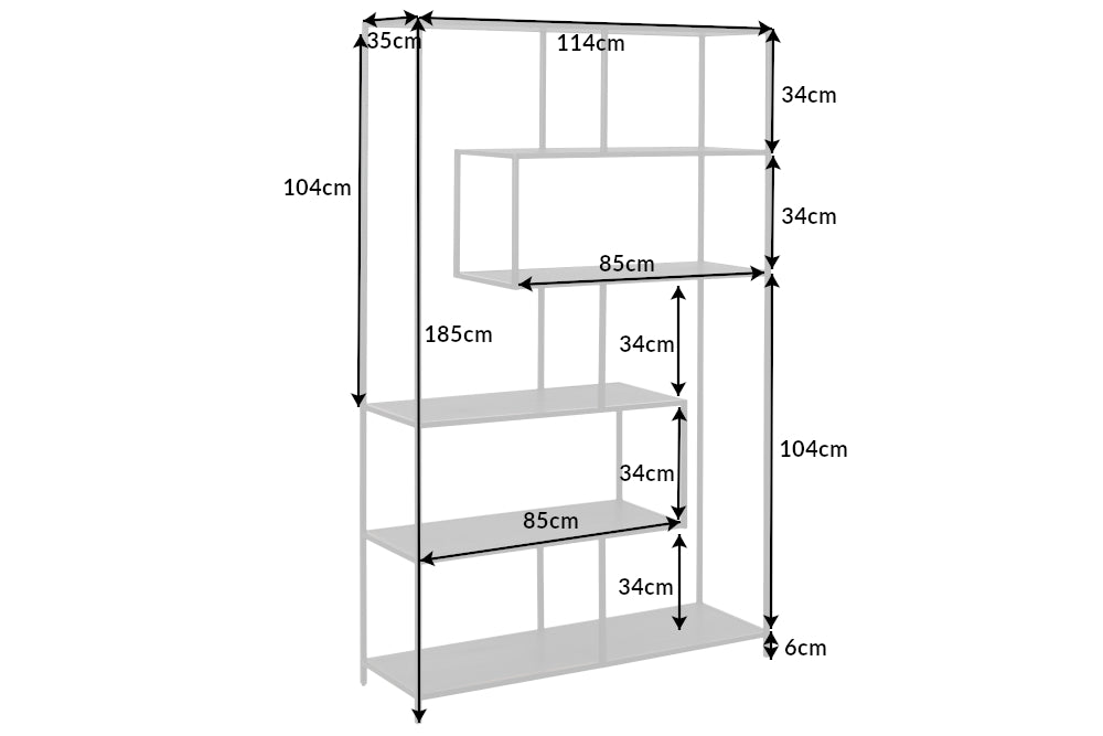 Regal Sleek Line 185x115cm Esche schwarz