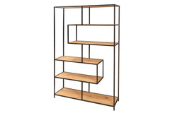 Regal Sleek Line 185x115cm Wildeiche schwarz Metallgestell