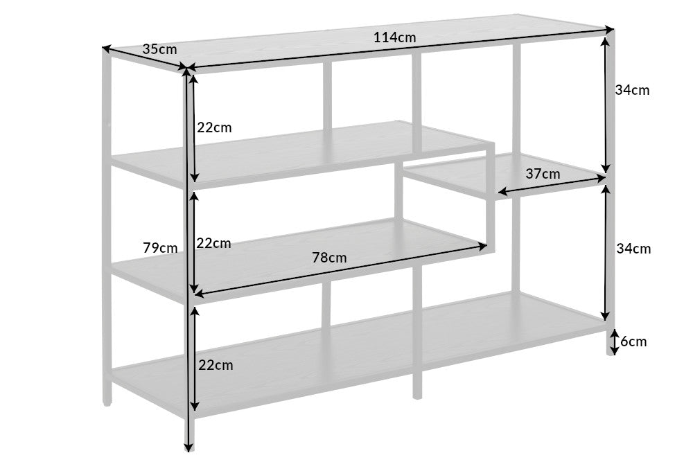 Regal Sleek Line 115x80cm Esche schwarz