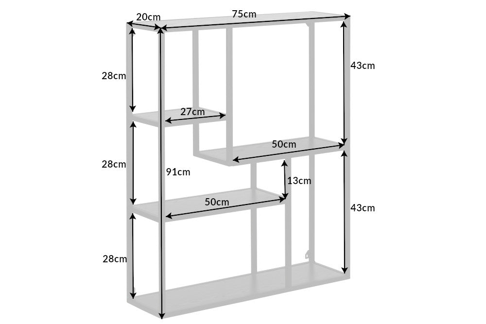 Wandregal Sleek Line 90cm Esche schwarz