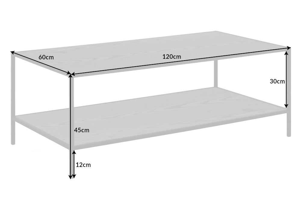 Couchtisch Sleek Line 120cm Esche schwarz