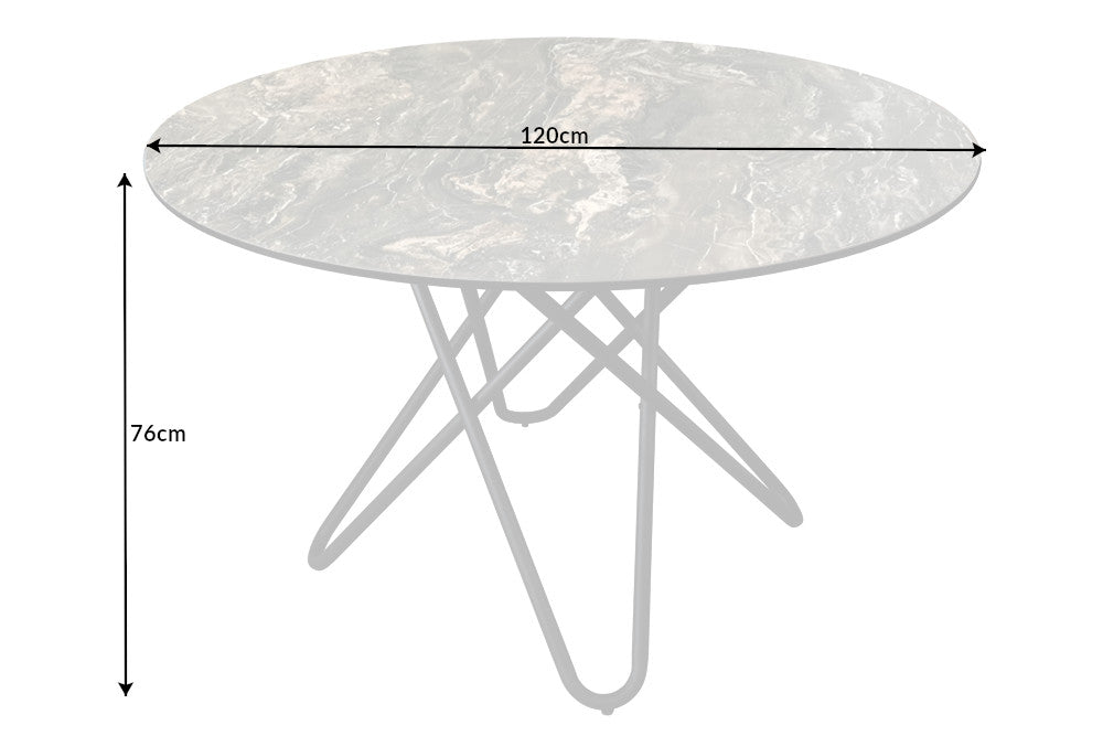 Esstisch Orbital 120cm Naturstein Keramik