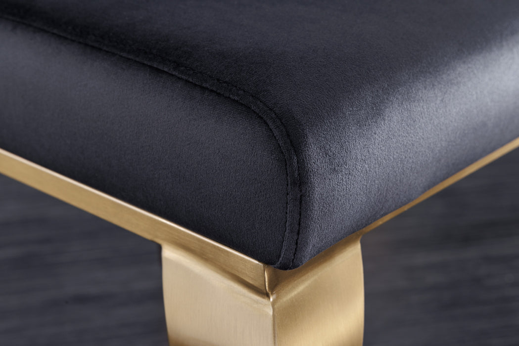 Stuhl Barock schwarzer Samt gold