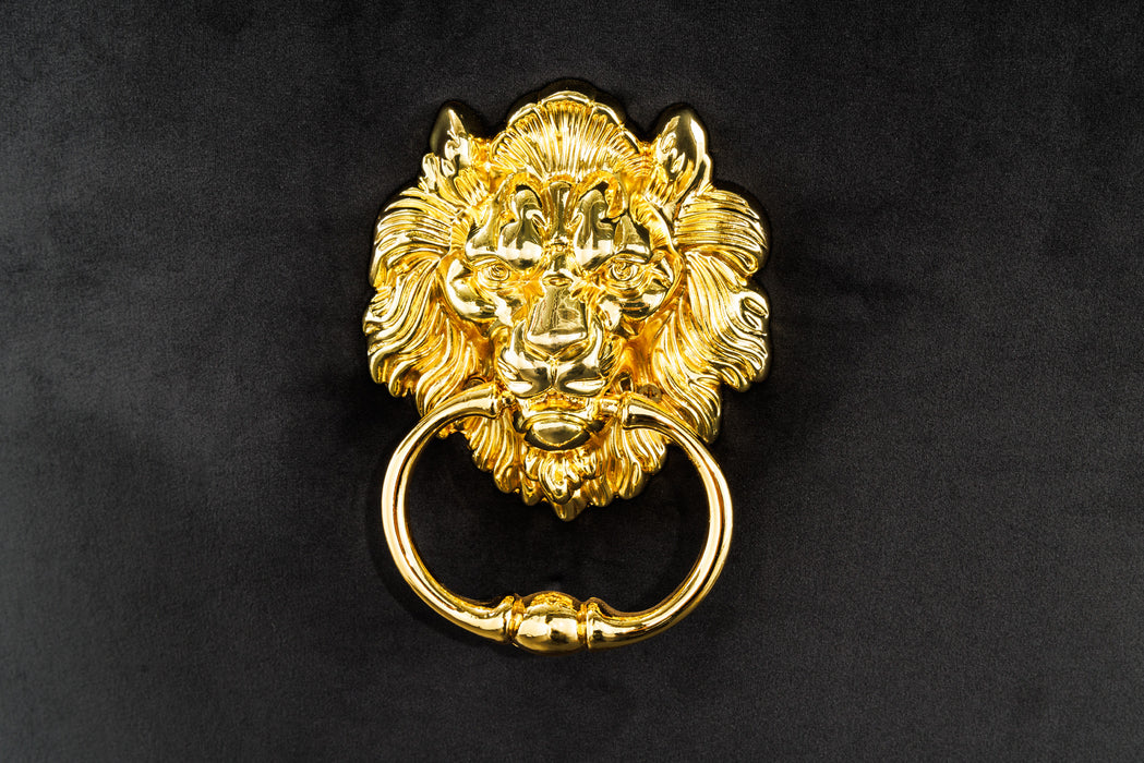 Stuhl Barock schwarz mit Löwenkopf gold