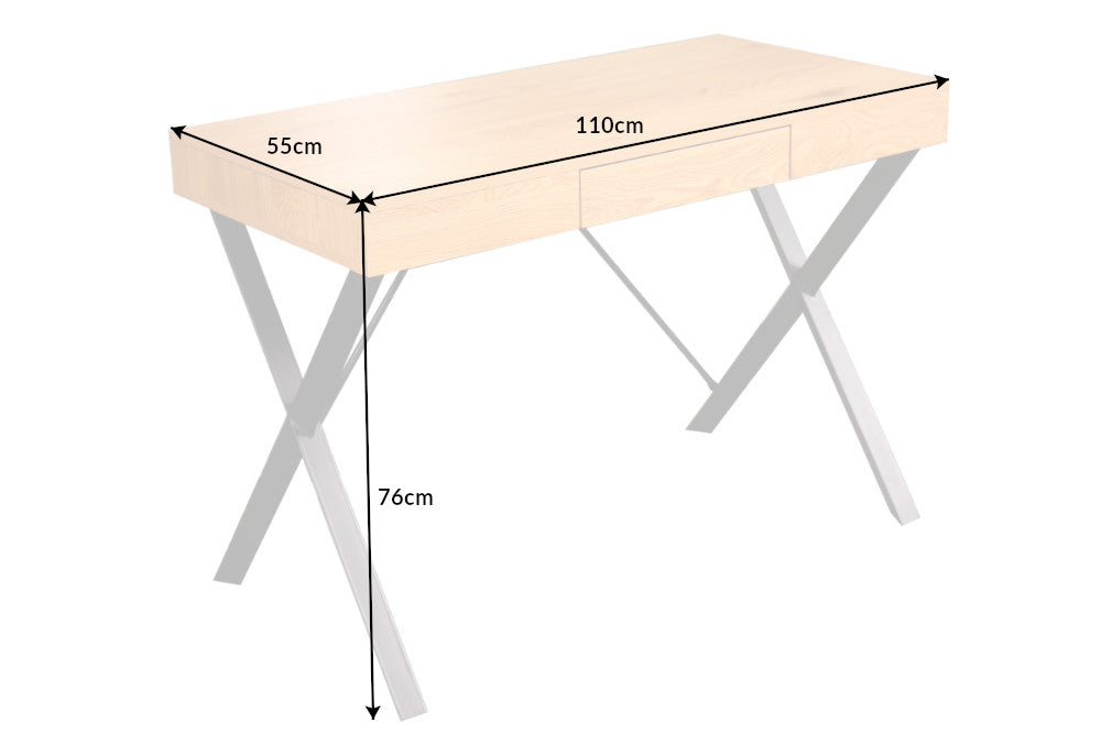 PALETTE Schreibtisch Cam Set 110cm Eiche-Optik