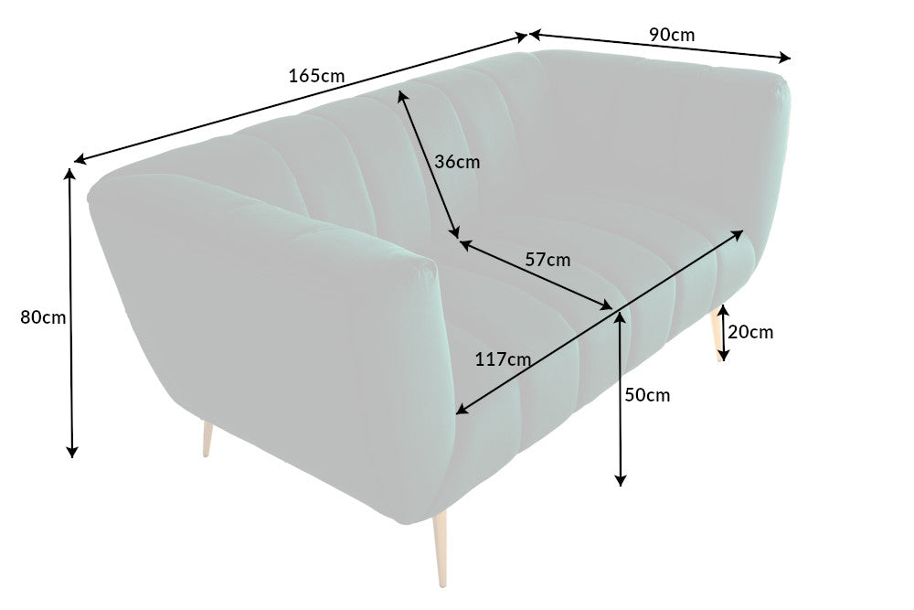 Sofa Elegance 2er 165cm smaragdgrün