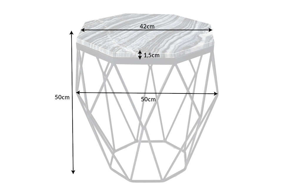 Couchtisch Diamant 50cm Marmor schwarz grau