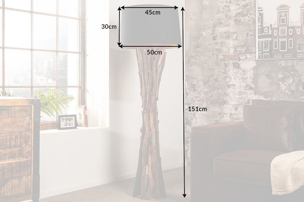 Stehleuchte Hain Nature 150cm schwarz