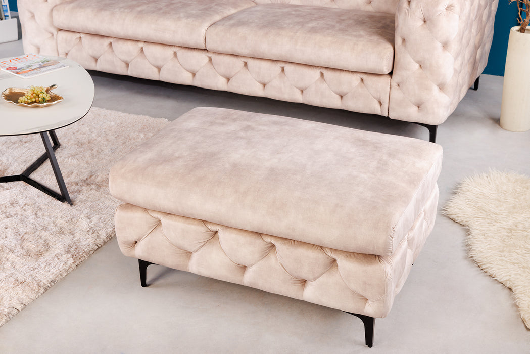 Hocker Barock champagner Samt