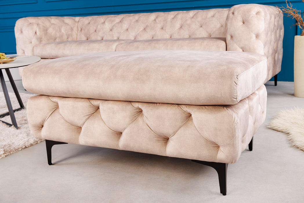 Hocker Barock champagner Samt