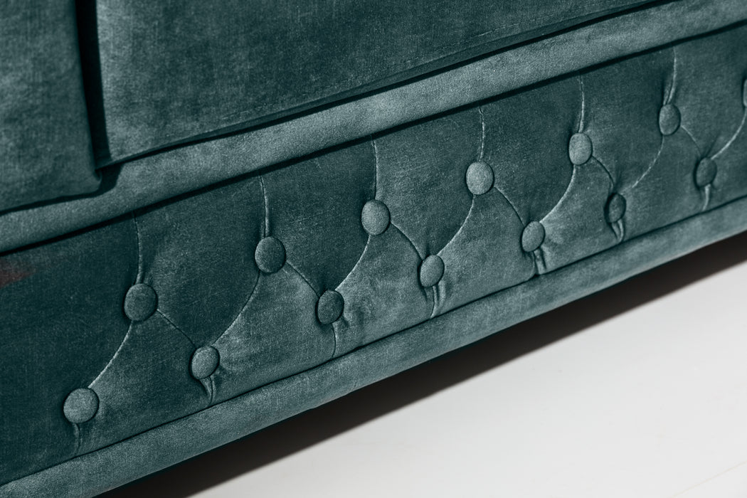 Sofa Chesterfield 3er Petrol Samt