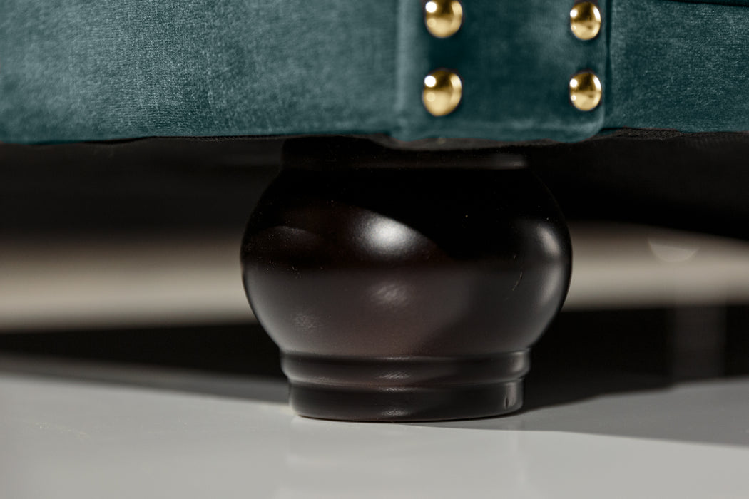 Sofa Chesterfield 3er Petrol Samt
