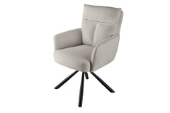 Retro Stuhl Grand Henry beige Bouclé drehbar 360 Grad Bonellfederkern
