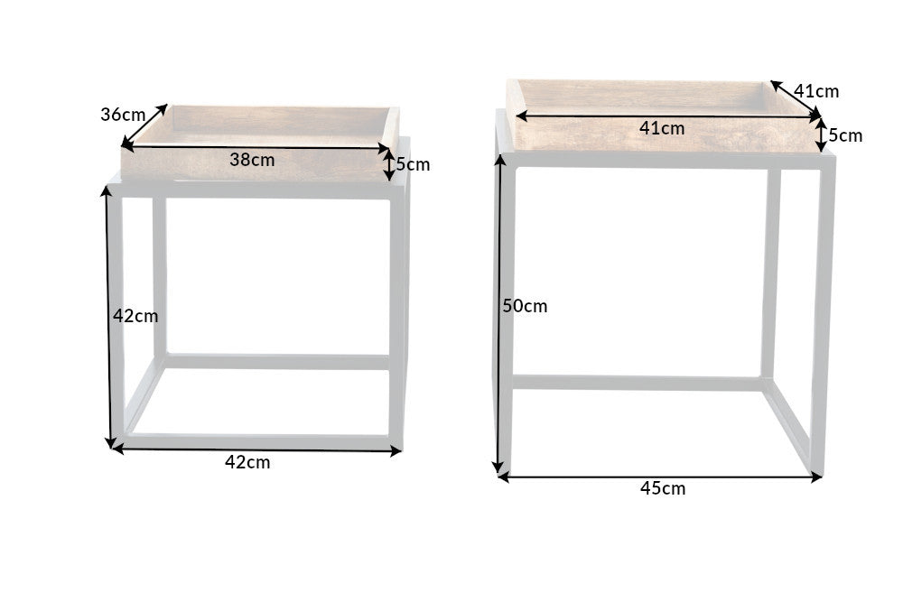 Beistelltisch Service 2er Set 45cm Mango