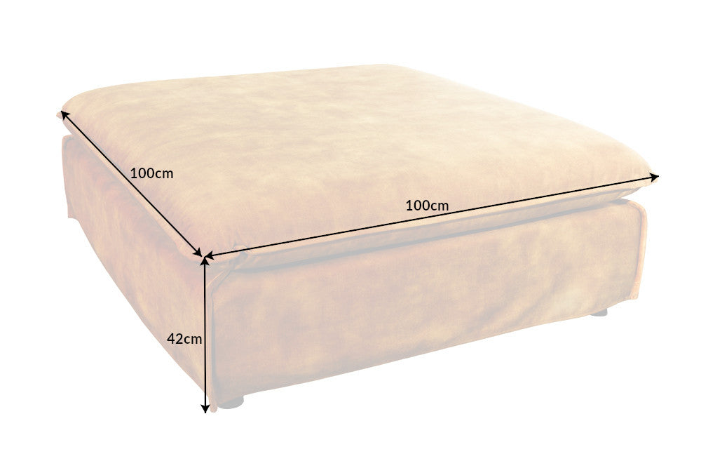 Hocker Clouds 100cm senfgelb Samt