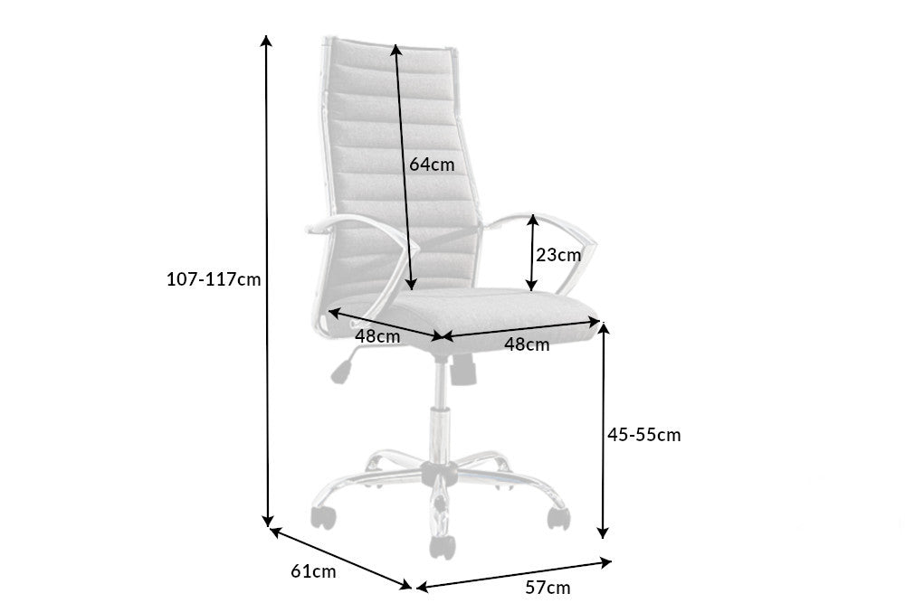Bürostuhl Wealth 107-117cm grau