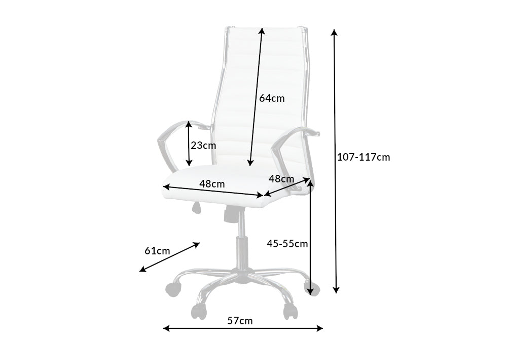 Bürostuhl Wealth 107-117cm weiß