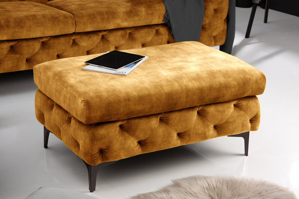 Hocker Barock senfgelb Samt