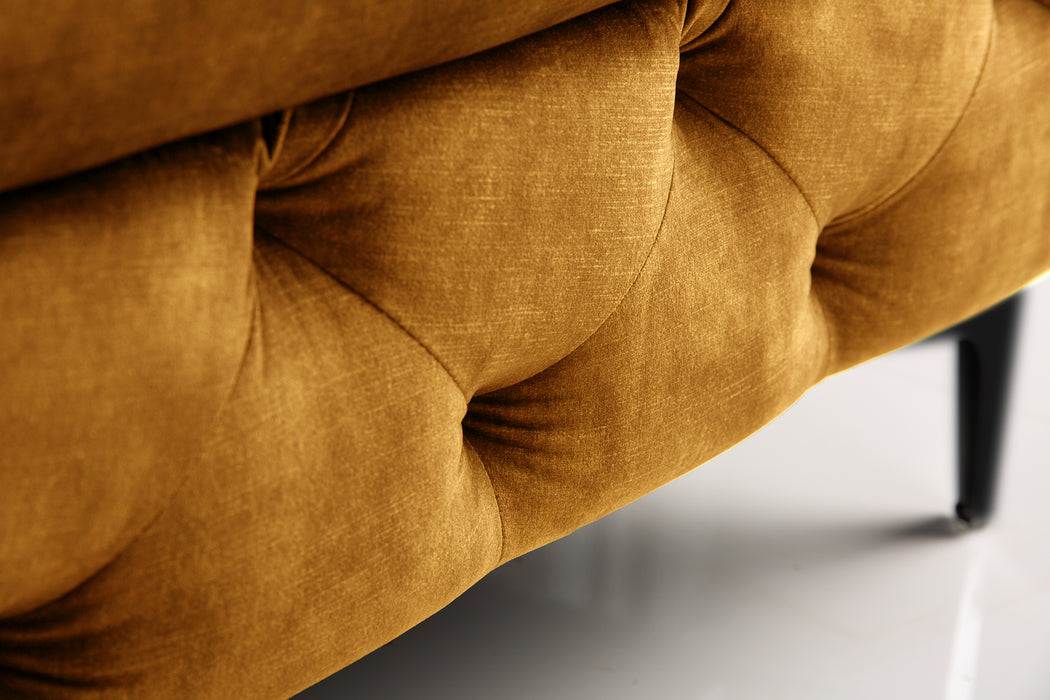 Hocker Barock senfgelb Samt
