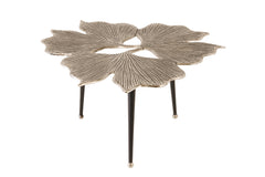 Couchtisch Maple Leaves 75cm silber schwarz