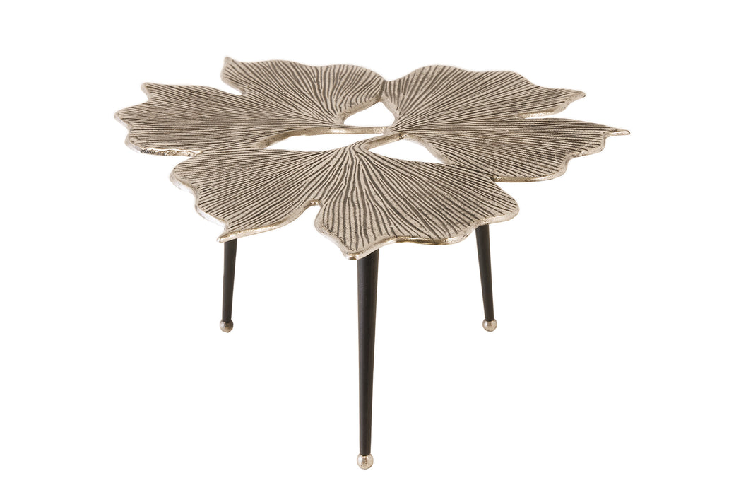 Couchtisch Maple Leaves 75cm silber schwarz