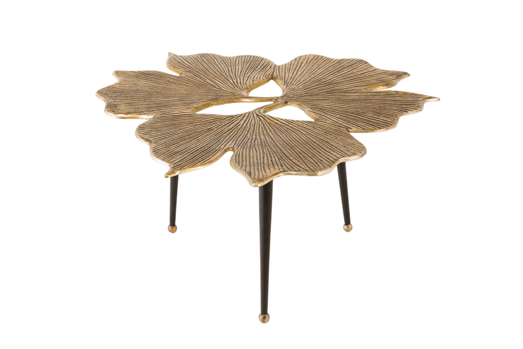 Couchtisch Maple Leaves 75cm gold schwarz