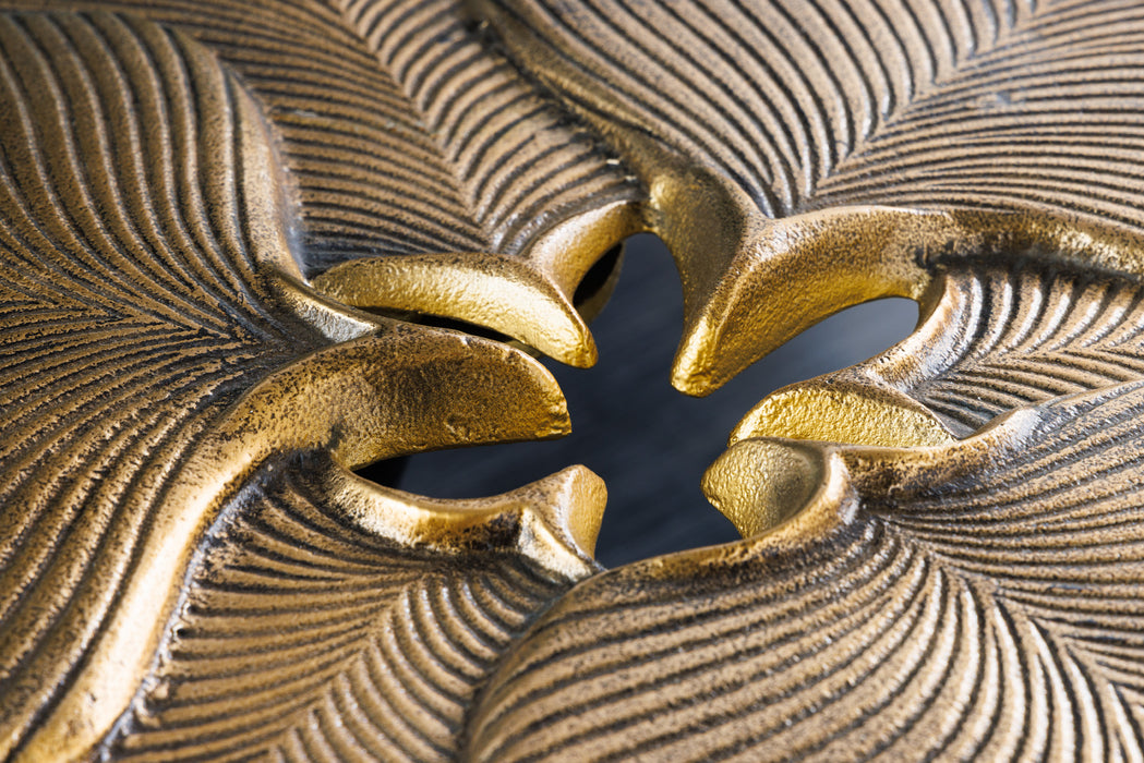 Couchtisch Coral Leafs 55cm gold schwarz