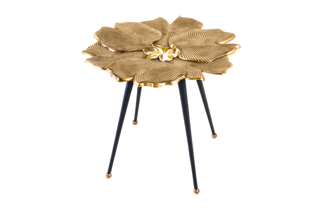 Couchtisch Coral Leafs 55cm gold schwarz