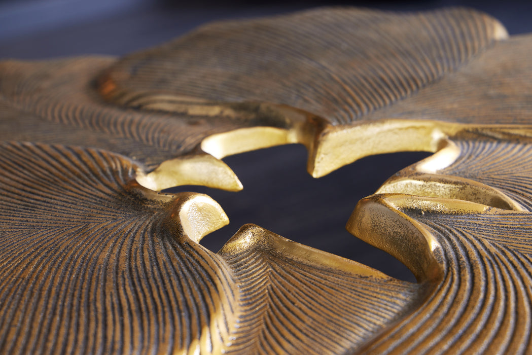Couchtisch Coral Leafs 95cm gold schwarz