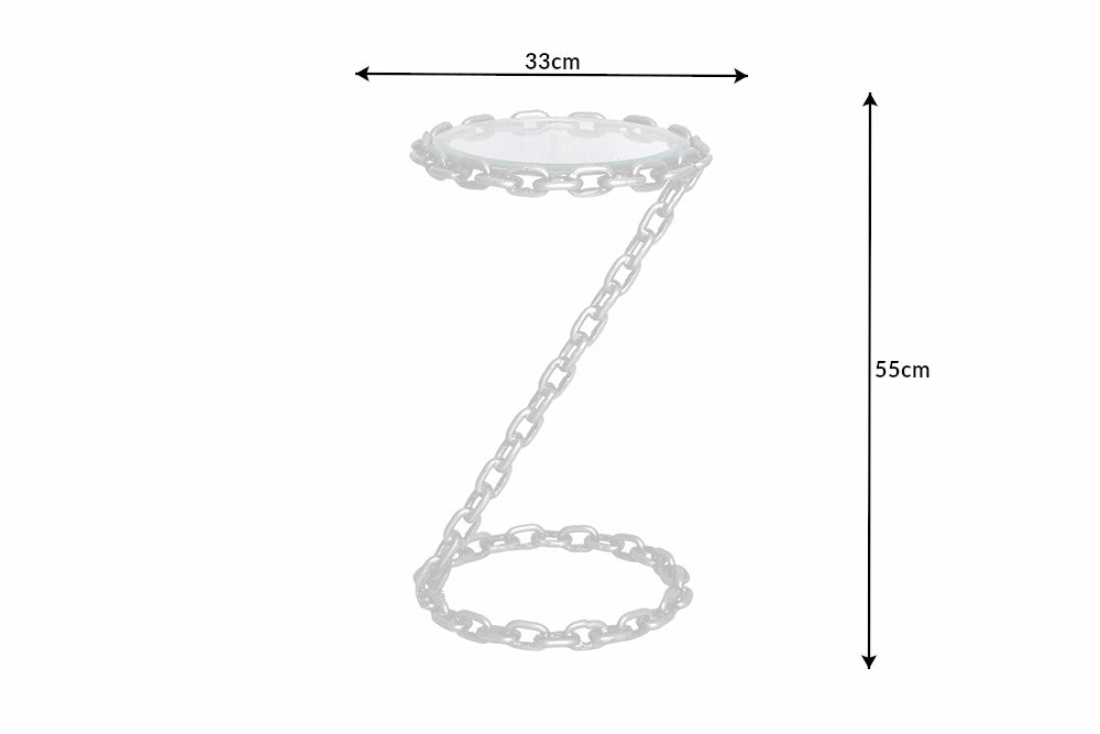 Beistelltisch String 55cm Glasplatte