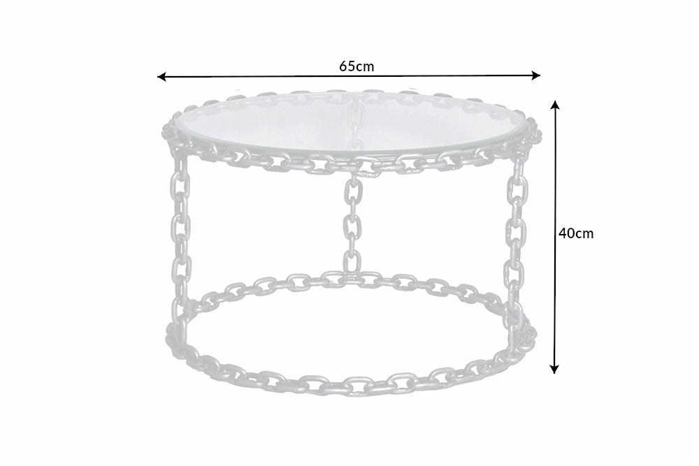 Couchtisch String 65cm Glasplatte