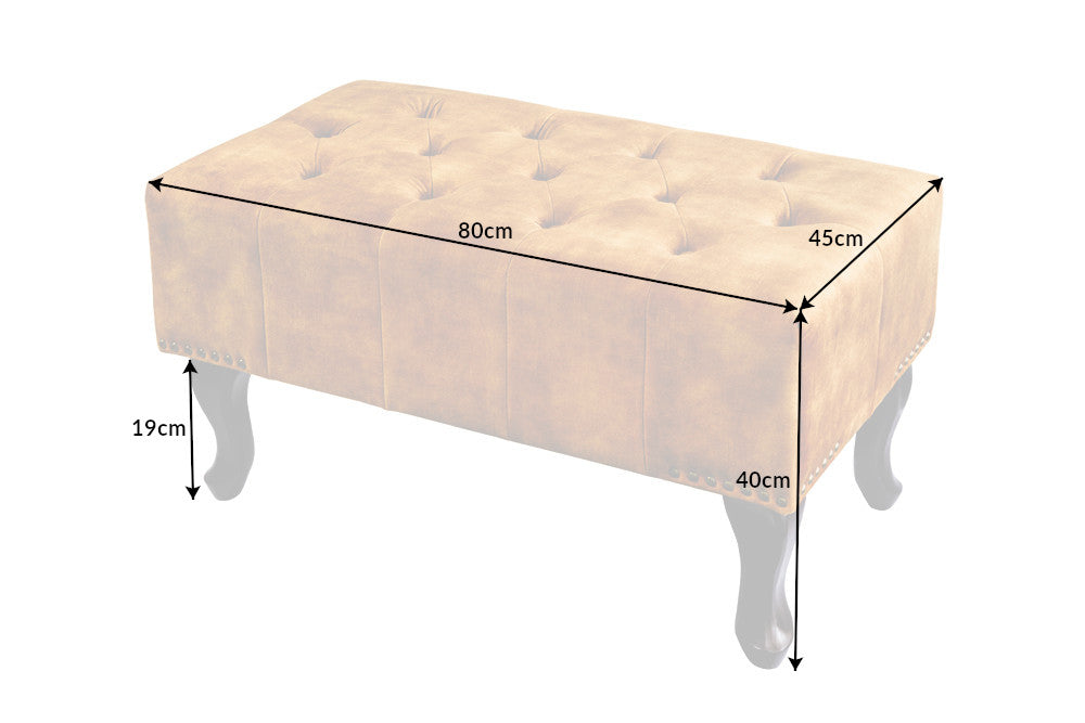 Hocker Chesterfield senfgelb Antik Look