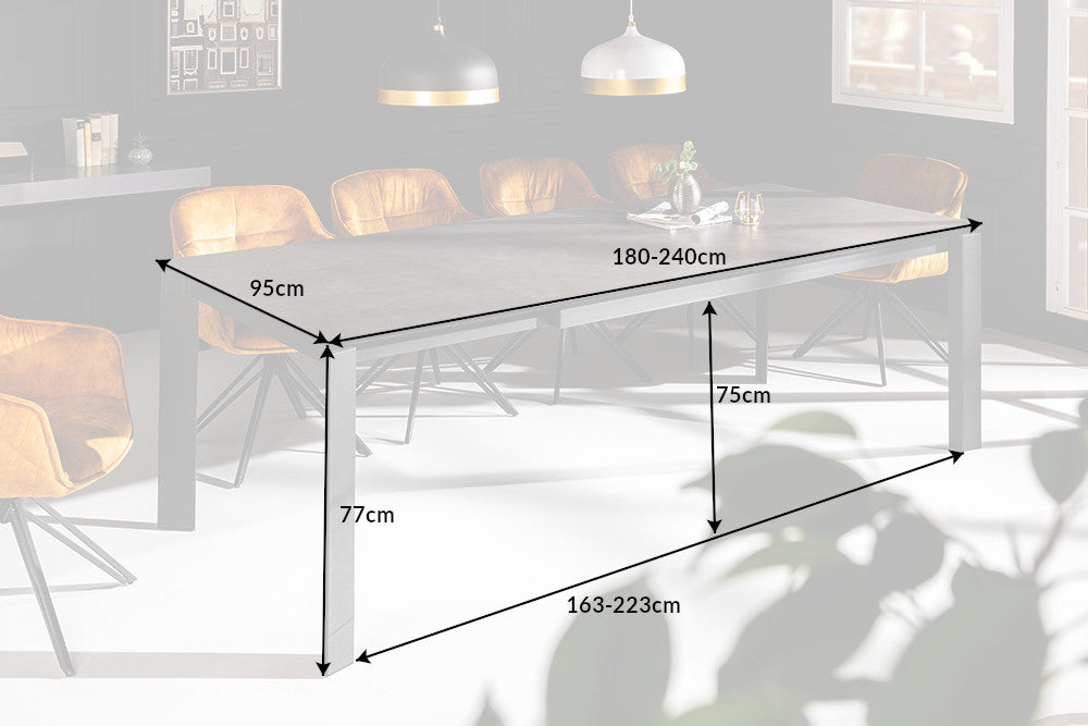 Esstisch Z8 180-240cm Keramik Anthrazit