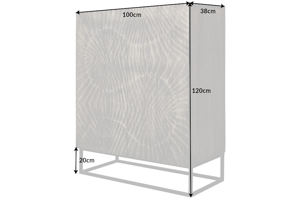 Highboard Fossil 120cm Akazie grau