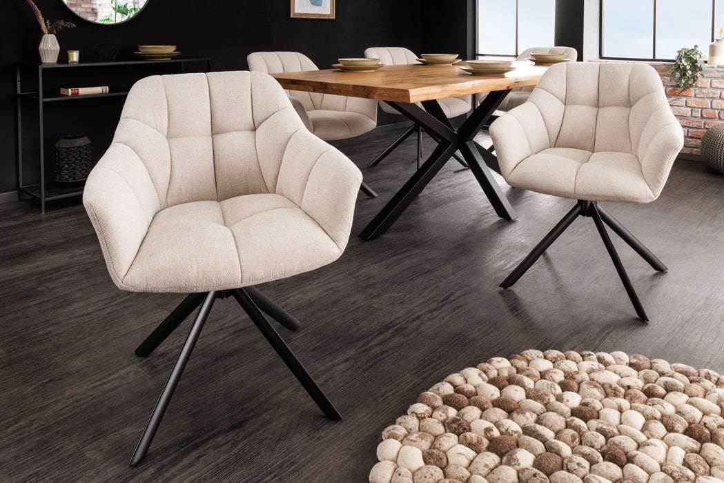 Stuhl Monarch champagner beige drehbar