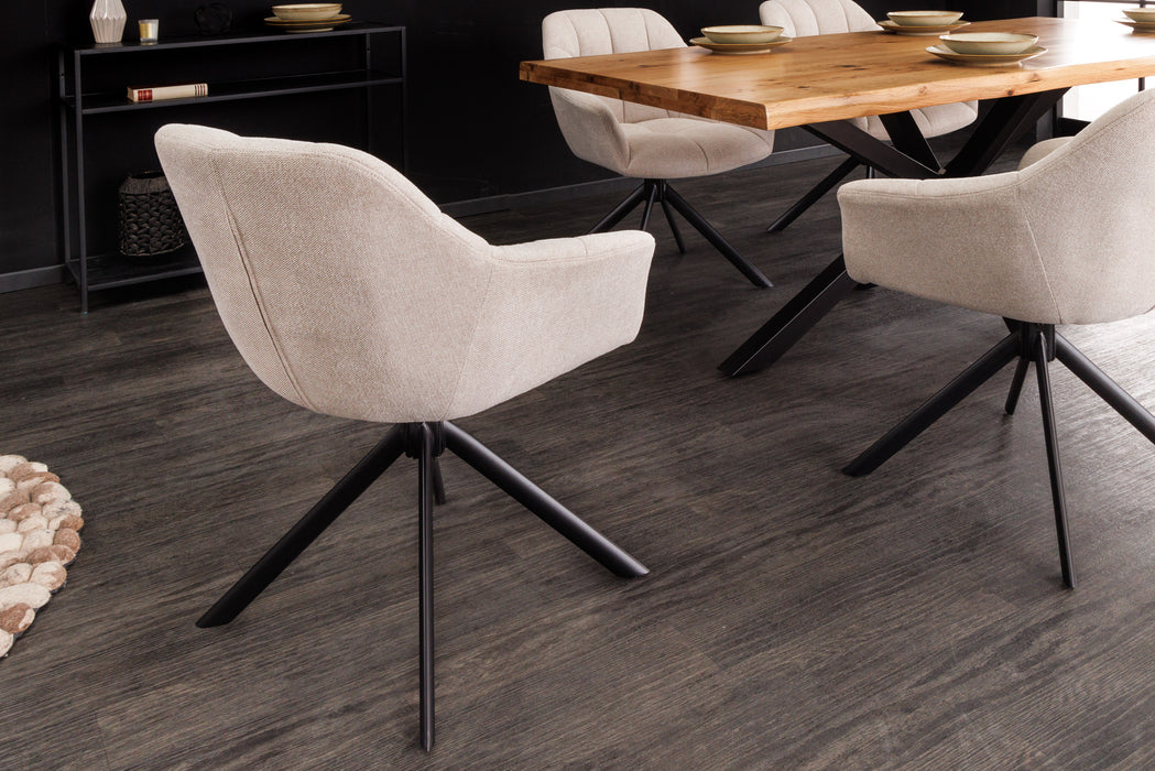Stuhl Monarch champagner beige drehbar