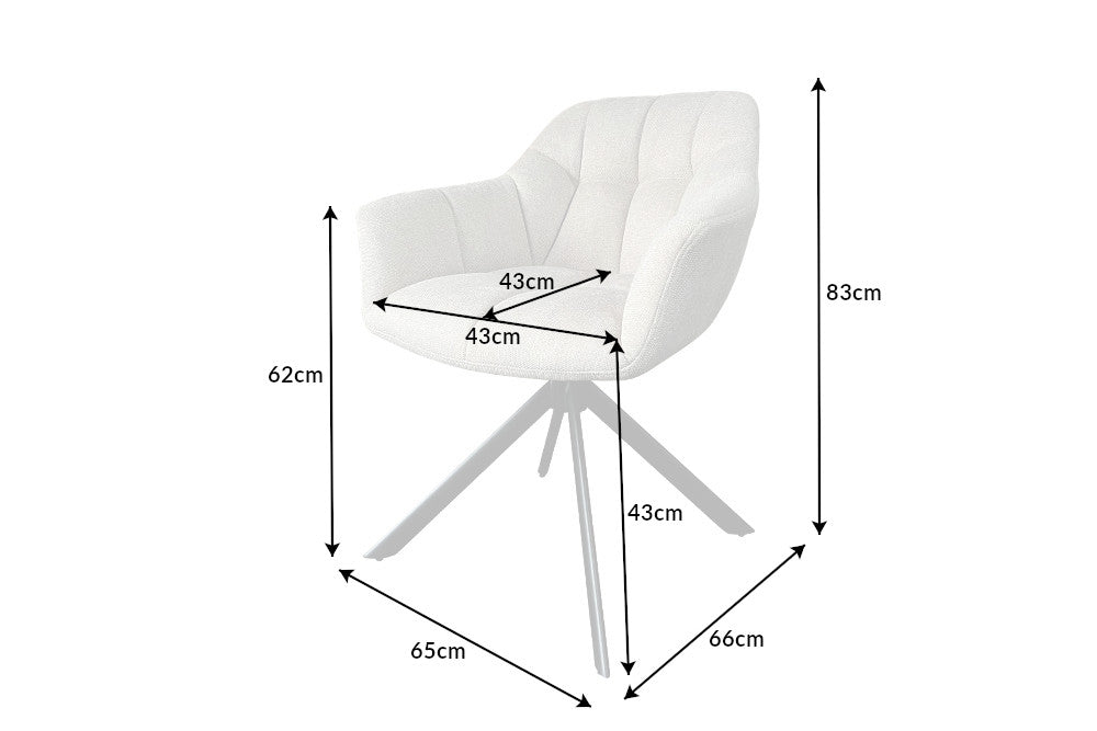 Stuhl Monarch champagner beige drehbar