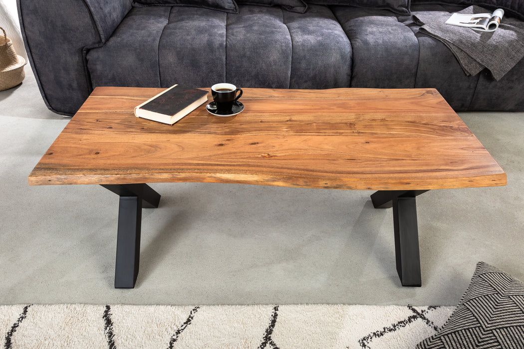 Couchtisch Engelberg X 120cm Akazie honey 25mm