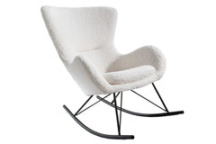 Schaukelstuhl Nordica Swing weiss Teddystoff kuschelig