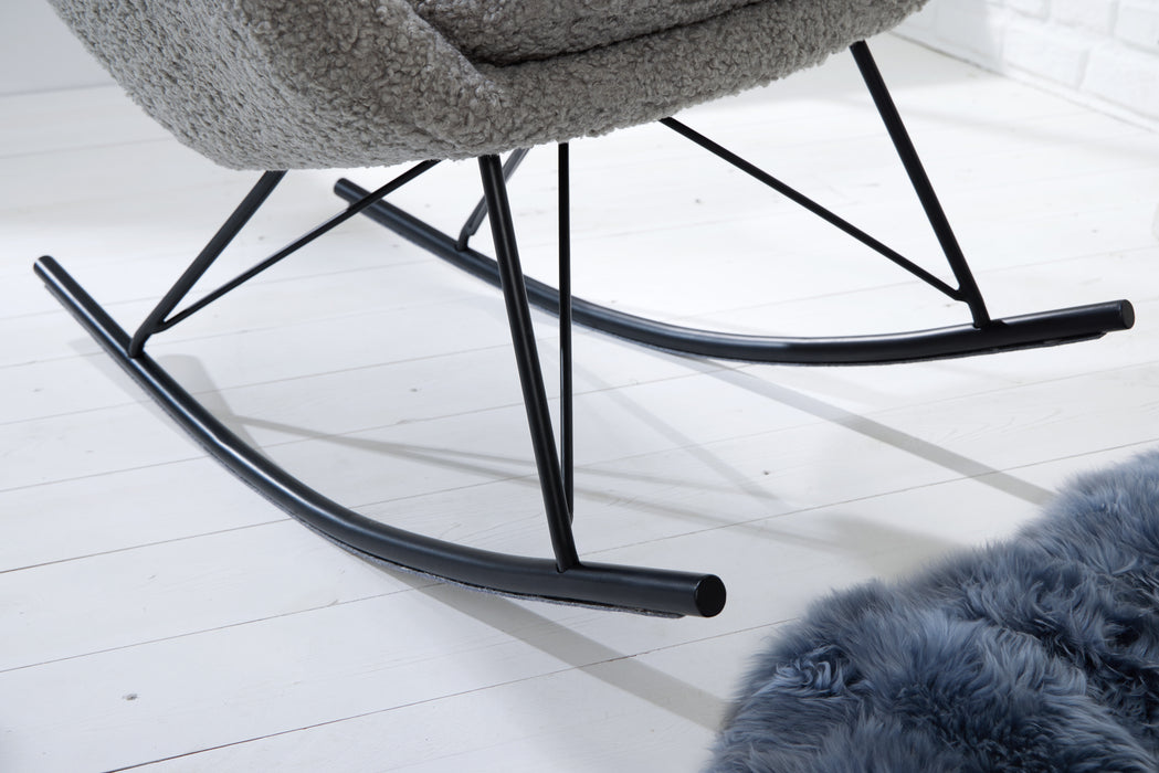Schaukelstuhl Nordica Swing grau Teddystoff