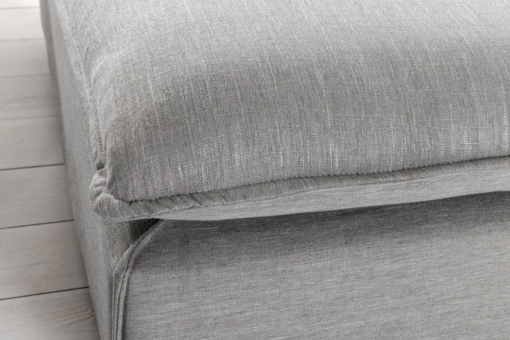 Hocker Clouds 100cm grau Leinen